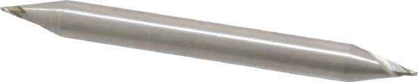 Interstate - 3/64", 1/16" LOC, 3/16" Shank Diam, 2" OAL, 2 Flute, Cobalt Square End Mill - Double End, Uncoated, Spiral Flute, 30° Helix, Centercutting, Right Hand Cut, Right Hand Flute - USA Tool & Supply