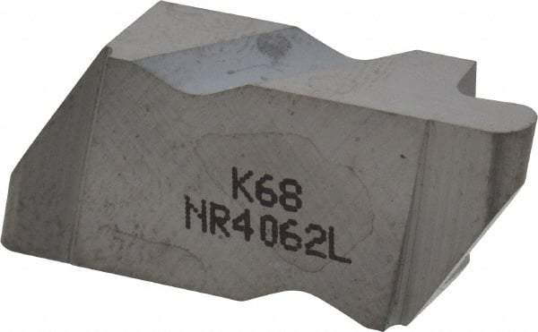 Kennametal - 4062NR Grade K68, 3.18mm Cutting Width Carbide Grooving Insert - 3.81mm Max Depth of Cut, Left Hand, 1.59mm Corner Radius, Uncoated - USA Tool & Supply