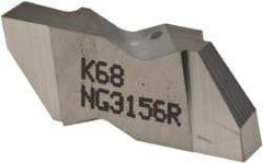 Kennametal - 3156NG Grade K68, 3.96mm Cutting Width Carbide Grooving Insert - 3.81mm Max Depth of Cut, Right Hand, 0.19mm Corner Radius, Uncoated - USA Tool & Supply