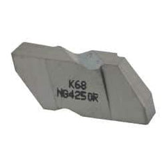 Kennametal - 4250NG Grade K68, 6.35mm Cutting Width Carbide Grooving Insert - 6.35mm Max Depth of Cut, Right Hand, 0.57mm Corner Radius, Uncoated - USA Tool & Supply