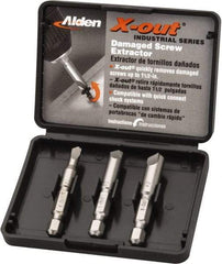 Alden - 3 Piece Quick-Connect Screw Extractor/Drill Set - Screw Range #6 to #14 - USA Tool & Supply