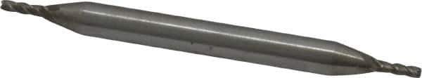 Interstate - 1/16", 3/16" LOC, 3/16" Shank Diam, 2-1/4" OAL, 4 Flute, Cobalt Square End Mill - Double End, Uncoated, Spiral Flute, Centercutting, Right Hand Cut, Right Hand Flute - USA Tool & Supply