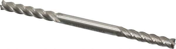 Interstate - 3/16", 1" LOC, 3/16" Shank Diam, 3-3/8" OAL, 4 Flute, Cobalt Square End Mill - Double End, Uncoated, Spiral Flute, Centercutting, Right Hand Cut, Right Hand Flute - USA Tool & Supply