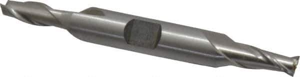 Interstate - 1/4", 1/2" LOC, 3/8" Shank Diam, 3-1/8" OAL, 2 Flute, Cobalt Square End Mill - Double End, Uncoated, Spiral Flute, Centercutting, Right Hand Cut, Right Hand Flute - USA Tool & Supply