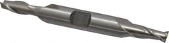 Interstate - 1/4", 1/2" LOC, 3/8" Shank Diam, 3-1/8" OAL, 2 Flute, Cobalt Square End Mill - Double End, Uncoated, Spiral Flute, Centercutting, Right Hand Cut, Right Hand Flute - USA Tool & Supply