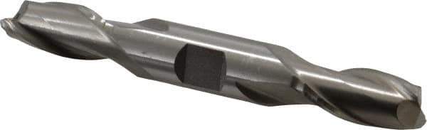 Interstate - 9/16", 1-1/8" LOC, 5/8" Shank Diam, 4-1/2" OAL, 2 Flute, Cobalt Square End Mill - Double End, Uncoated, Spiral Flute, Centercutting, Right Hand Cut, Right Hand Flute - USA Tool & Supply