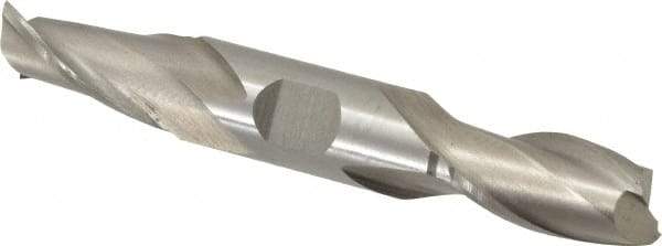 Interstate - 11/16", 1-5/16" LOC, 3/4" Shank Diam, 5" OAL, 2 Flute, Cobalt Square End Mill - Double End, Uncoated, Spiral Flute, Centercutting, Right Hand Cut, Right Hand Flute - USA Tool & Supply