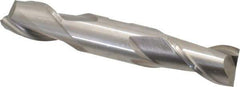 Interstate - 7/8", 1-9/16" LOC, 7/8" Shank Diam, 5-1/2" OAL, 2 Flute, Cobalt Square End Mill - Double End, Uncoated, Spiral Flute, Centercutting, Right Hand Cut, Right Hand Flute - USA Tool & Supply