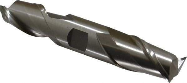 Interstate - 1", 1-5/8" LOC, 1" Shank Diam, 5-7/8" OAL, 2 Flute, Cobalt Square End Mill - Double End, Uncoated, Spiral Flute, Centercutting, Right Hand Cut, Right Hand Flute - USA Tool & Supply