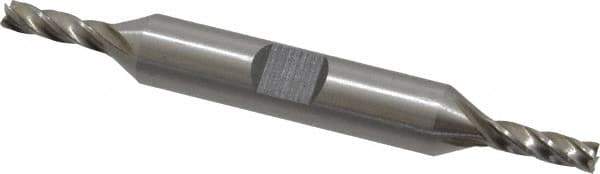 Interstate - 5/32", 7/16" LOC, 3/8" Shank Diam, 3-1/8" OAL, 4 Flute, Cobalt Square End Mill - Double End, Uncoated, Spiral Flute, Centercutting, Right Hand Cut, Right Hand Flute - USA Tool & Supply