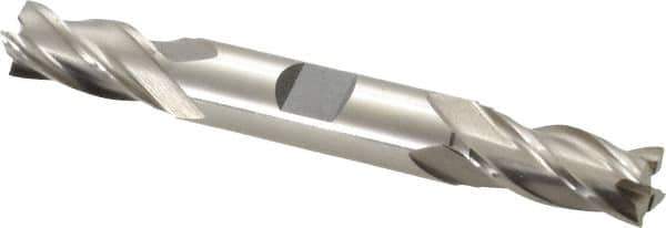 Interstate - 15/32", 1" LOC, 1/2" Shank Diam, 4-1/8" OAL, 4 Flute, Cobalt Square End Mill - Double End, Uncoated, Spiral Flute, Centercutting, Right Hand Cut, Right Hand Flute - USA Tool & Supply