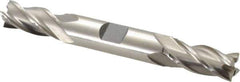 Interstate - 15/32", 1" LOC, 1/2" Shank Diam, 4-1/8" OAL, 4 Flute, Cobalt Square End Mill - Double End, Uncoated, Spiral Flute, Centercutting, Right Hand Cut, Right Hand Flute - USA Tool & Supply