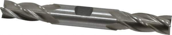 Interstate - 9/16", 1-3/8" LOC, 5/8" Shank Diam, 5" OAL, 4 Flute, Cobalt Square End Mill - Double End, Uncoated, Spiral Flute, Centercutting, Right Hand Cut, Right Hand Flute - USA Tool & Supply