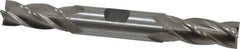 Interstate - 9/16", 1-3/8" LOC, 5/8" Shank Diam, 5" OAL, 4 Flute, Cobalt Square End Mill - Double End, Uncoated, Spiral Flute, Centercutting, Right Hand Cut, Right Hand Flute - USA Tool & Supply