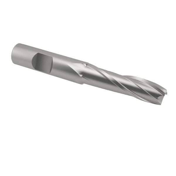 Interstate - 5/8", 2" LOC, 5/8" Shank Diam, 4-1/8" OAL, 2 Flute, Cobalt Square End Mill - Single End, Uncoated, Spiral Flute, Centercutting, Right Hand Cut, Right Hand Flute - USA Tool & Supply