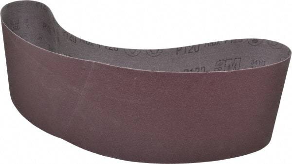 3M - 6" Wide x 48" OAL, 120 Grit, Aluminum Oxide Abrasive Belt - Aluminum Oxide, Fine, Coated, X Weighted Cloth Backing, Series 241D - USA Tool & Supply
