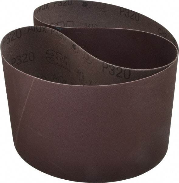 3M - 6" Wide x 48" OAL, 320 Grit, Aluminum Oxide Abrasive Belt - Aluminum Oxide, Extra Fine, Coated, X Weighted Cloth Backing, Series 341D - USA Tool & Supply