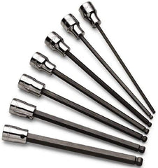 SK - 7 Piece 3/8" Drive Inch/Metric Ball Hex Bit Socket Set - 1/8 to 3/8" Hex - USA Tool & Supply