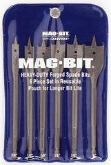 Mag-Bit - 3/8 to 1", 60° Point, Bright Finish, Carbon Steel Spade Drill Bit Set - USA Tool & Supply