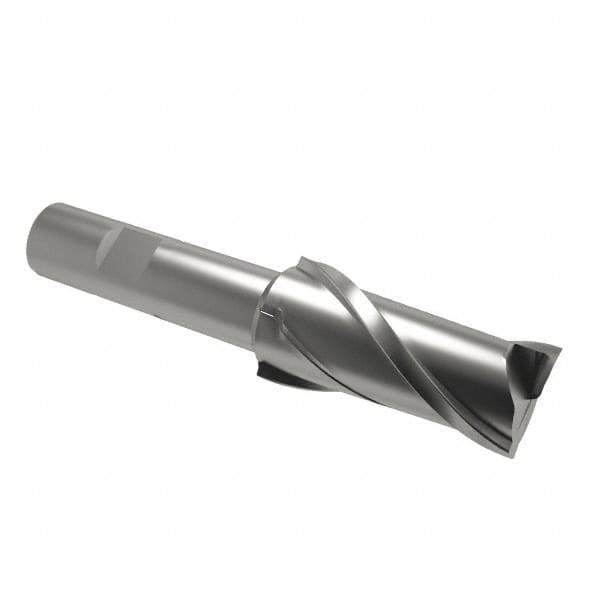 Interstate - 7/8", 1-1/2" LOC, 1/2" Shank Diam, 3-1/2" OAL, 2 Flute, Cobalt Square End Mill - Single End, Uncoated, Spiral Flute, Centercutting, Right Hand Cut, Right Hand Flute - USA Tool & Supply
