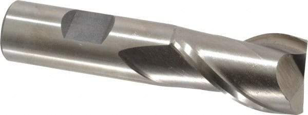 Interstate - 15/16", 1-1/2" LOC, 3/4" Shank Diam, 3-5/8" OAL, 2 Flute, Cobalt Square End Mill - Single End, Uncoated, Spiral Flute, Centercutting, Right Hand Cut, Right Hand Flute - USA Tool & Supply