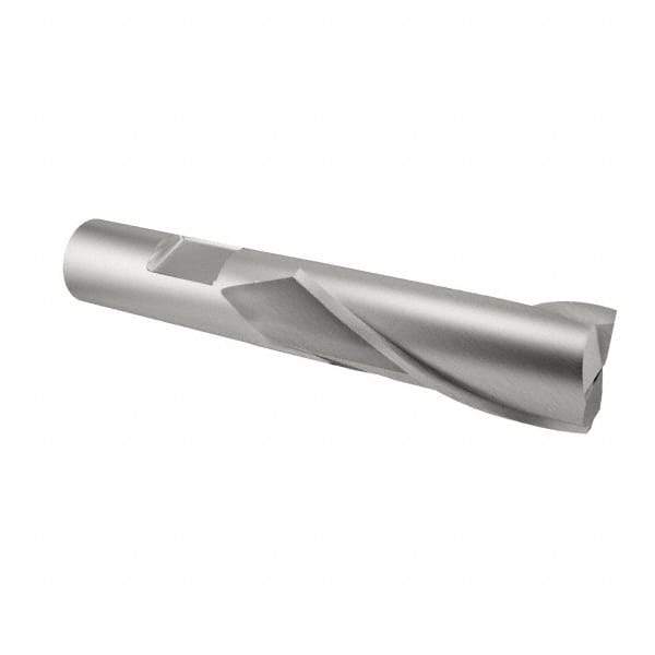 Interstate - 1", 1-1/2" LOC, 3/4" Shank Diam, 3-3/4" OAL, 2 Flute, Cobalt Square End Mill - Single End, Uncoated, Spiral Flute, Centercutting, Right Hand Cut, Right Hand Flute - USA Tool & Supply