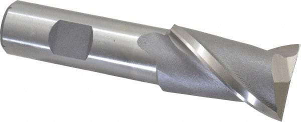 Interstate - 1-1/16", 1-5/8" LOC, 3/4" Shank Diam, 3-7/8" OAL, 2 Flute, Cobalt Square End Mill - Single End, Uncoated, Spiral Flute, Centercutting, Right Hand Cut, Right Hand Flute - USA Tool & Supply