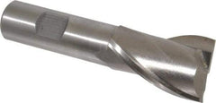 Interstate - 1-1/8", 1-5/8" LOC, 3/4" Shank Diam, 3-7/8" OAL, 2 Flute, Cobalt Square End Mill - Single End, Uncoated, Spiral Flute, Centercutting, Right Hand Cut, Right Hand Flute - USA Tool & Supply