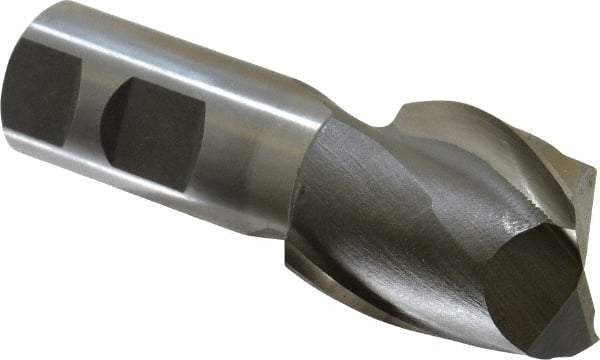 Interstate - 1-3/8", 1-5/8" LOC, 1" Shank Diam, 3-7/8" OAL, 2 Flute, Cobalt Square End Mill - Single End, Uncoated, Spiral Flute, Centercutting, Right Hand Cut, Right Hand Flute - USA Tool & Supply