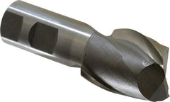 Interstate - 1-3/8", 1-5/8" LOC, 1" Shank Diam, 3-7/8" OAL, 2 Flute, Cobalt Square End Mill - Single End, Uncoated, Spiral Flute, Centercutting, Right Hand Cut, Right Hand Flute - USA Tool & Supply