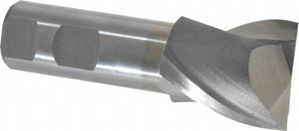 Interstate - 1-1/2", 1-5/8" LOC, 1" Shank Diam, 4-1/8" OAL, 2 Flute, Cobalt Square End Mill - Single End, Uncoated, Spiral Flute, Centercutting, Right Hand Cut, Right Hand Flute - USA Tool & Supply