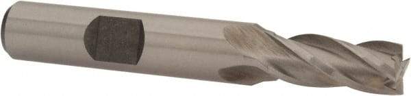 Interstate - 5/16", 3/4" LOC, 3/8" Shank Diam, 2-1/2" OAL, 4 Flute, Cobalt Square End Mill - Single End, Uncoated, Spiral Flute, 30° Helix, Centercutting, Right Hand Cut, Right Hand Flute - USA Tool & Supply