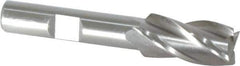 Interstate - 1/2", 1" LOC, 3/8" Shank Diam, 2-11/16" OAL, 4 Flute, Cobalt Square End Mill - Single End, Uncoated, Spiral Flute, 30° Helix, Centercutting, Right Hand Cut, Right Hand Flute - USA Tool & Supply