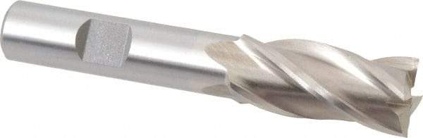 Interstate - 5/8", 1-3/8" LOC, 1/2" Shank Diam, 3-3/8" OAL, 4 Flute, Cobalt Square End Mill - Single End, Uncoated, Spiral Flute, 30° Helix, Centercutting, Right Hand Cut, Right Hand Flute - USA Tool & Supply