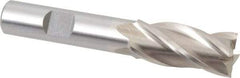 Interstate - 5/8", 1-3/8" LOC, 1/2" Shank Diam, 3-3/8" OAL, 4 Flute, Cobalt Square End Mill - Single End, Uncoated, Spiral Flute, 30° Helix, Centercutting, Right Hand Cut, Right Hand Flute - USA Tool & Supply