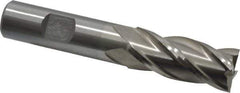 Interstate - 11/16", 1-5/8" LOC, 5/8" Shank Diam, 3-3/4" OAL, 4 Flute, Cobalt Square End Mill - Single End, Uncoated, Spiral Flute, 30° Helix, Centercutting, Right Hand Cut, Right Hand Flute - USA Tool & Supply