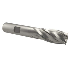 Interstate - 13/16", 1-7/8" LOC, 3/4" Shank Diam, 4-1/8" OAL, 4 Flute, Cobalt Square End Mill - Single End, Uncoated, Spiral Flute, 30° Helix, Centercutting, Right Hand Cut, Right Hand Flute - USA Tool & Supply