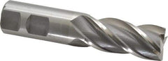 Interstate - 7/8", 1-7/8" LOC, 7/8" Shank Diam, 4-1/8" OAL, 4 Flute, Cobalt Square End Mill - Single End, Uncoated, Spiral Flute, 30° Helix, Centercutting, Right Hand Cut, Right Hand Flute - USA Tool & Supply