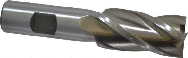 Interstate - 15/16", 1-7/8" LOC, 3/4" Shank Diam, 4-1/8" OAL, 4 Flute, Cobalt Square End Mill - Single End, Uncoated, Spiral Flute, 30° Helix, Centercutting, Right Hand Cut, Right Hand Flute - USA Tool & Supply