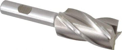 Interstate - 1", 1-7/8" LOC, 1/2" Shank Diam, 4-1/8" OAL, 4 Flute, Cobalt Square End Mill - Single End, Uncoated, Spiral Flute, 30° Helix, Centercutting, Right Hand Cut, Right Hand Flute - USA Tool & Supply