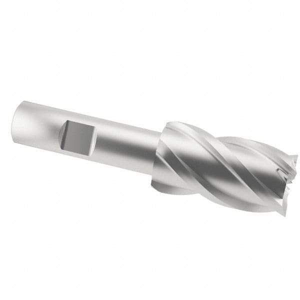 Interstate - 1", 1-7/8" LOC, 5/8" Shank Diam, 4" OAL, 4 Flute, Cobalt Square End Mill - Single End, Uncoated, Spiral Flute, 30° Helix, Centercutting, Right Hand Cut, Right Hand Flute - USA Tool & Supply