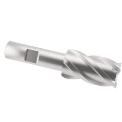 Interstate - 1", 1-7/8" LOC, 5/8" Shank Diam, 4" OAL, 4 Flute, Cobalt Square End Mill - Single End, Uncoated, Spiral Flute, 30° Helix, Centercutting, Right Hand Cut, Right Hand Flute - USA Tool & Supply