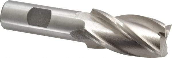 Interstate - 1", 1-7/8" LOC, 3/4" Shank Diam, 4-1/8" OAL, 4 Flute, Cobalt Square End Mill - Single End, Uncoated, Spiral Flute, 30° Helix, Centercutting, Right Hand Cut, Right Hand Flute - USA Tool & Supply