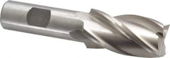 Interstate - 1", 1-7/8" LOC, 3/4" Shank Diam, 4-1/8" OAL, 4 Flute, Cobalt Square End Mill - Single End, Uncoated, Spiral Flute, 30° Helix, Centercutting, Right Hand Cut, Right Hand Flute - USA Tool & Supply
