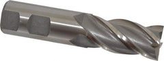 Interstate - 1", 2" LOC, 1" Shank Diam, 4-1/2" OAL, 4 Flute, Cobalt Square End Mill - Single End, Uncoated, Spiral Flute, 30° Helix, Centercutting, Right Hand Cut, Right Hand Flute - USA Tool & Supply