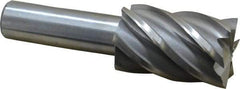 Interstate - 1-5/16", 2" LOC, 3/4" Shank Diam, 4-3/8" OAL, 6 Flute, Cobalt Square End Mill - Single End, Uncoated, Spiral Flute, 30° Helix, Centercutting, Right Hand Cut, Right Hand Flute - USA Tool & Supply