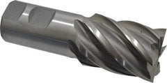 Interstate - 1-1/2", 2" LOC, 1-1/4" Shank Diam, 4-1/2" OAL, 6 Flute, Cobalt Square End Mill - Single End, Uncoated, Spiral Flute, 30° Helix, Centercutting, Right Hand Cut, Right Hand Flute - USA Tool & Supply