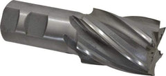 Interstate - 1-5/8", 2" LOC, 1-1/4" Shank Diam, 4-1/2" OAL, 6 Flute, Cobalt Square End Mill - Single End, Uncoated, Spiral Flute, 30° Helix, Centercutting, Right Hand Cut, Right Hand Flute - USA Tool & Supply