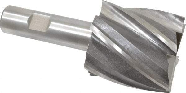 Interstate - 2", 2" LOC, 3/4" Shank Diam, 4-1/2" OAL, 6 Flute, Cobalt Square End Mill - Single End, Uncoated, Spiral Flute, 30° Helix, Centercutting, Right Hand Cut, Right Hand Flute - USA Tool & Supply