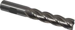 Interstate - 3/4", 3" LOC, 3/4" Shank Diam, 5-1/4" OAL, 4 Flute, Cobalt Square End Mill - Single End, Uncoated, Spiral Flute, 30° Helix, Centercutting, Right Hand Cut, Right Hand Flute - USA Tool & Supply